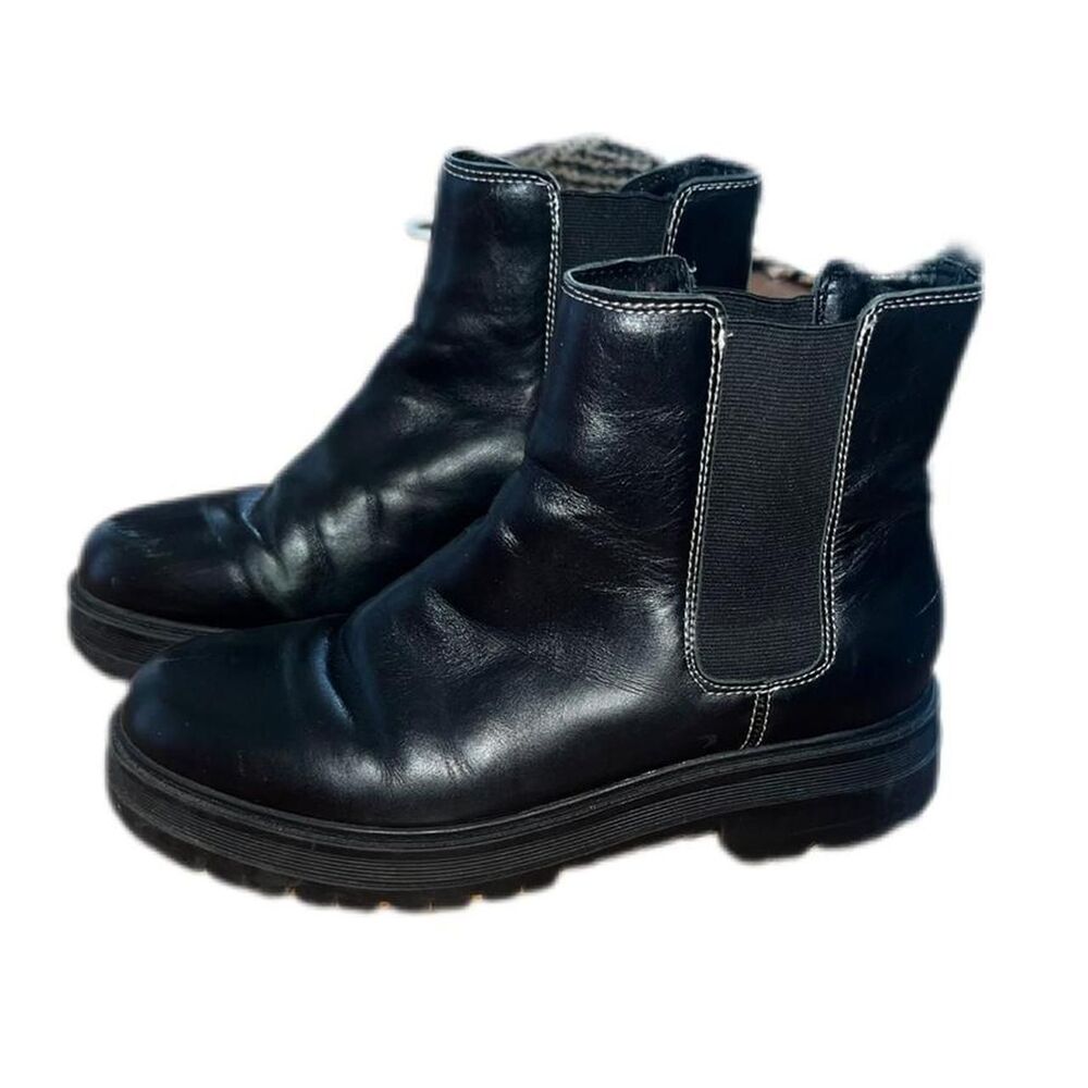 Rare Marc Fisher Women's Pauline Black Leather Chelsea Boots Size 9.5
